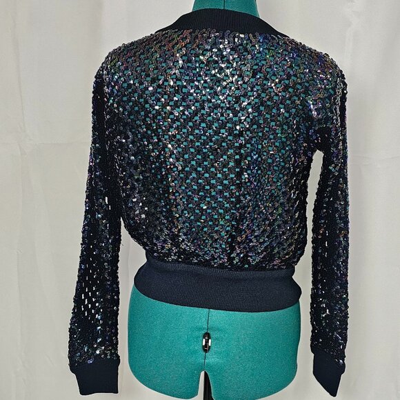 Anthony Muto A.M / P.M Vintage Sequin Blouson Top – Size 8 - Picture 3 of 8